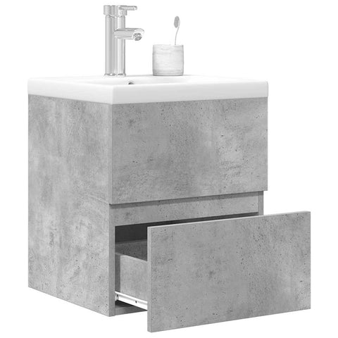 ZNTS 2 Piece Bathroom Furniture Set Concrete Grey Engineered Wood 3324913