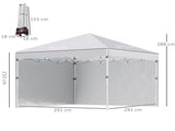 3 x 3 Pop Up Gazebo, UPF 30 with 2 Sidewalls, Leg Weight Bags and Wheeled Bag, Height T3398P315379