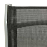 Garden Chair Set of 2 Black and Silver Powder-coated aluminium 312197