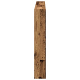 Headboard Cabinet with LED Old Wood 160x17x102 cm 863131