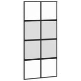 Sliding Door with Hardware Set Black 102.5x205 cm Tempered Glass 3375974