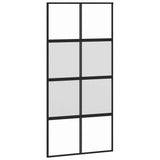 Sliding Door with Hardware Set Black 102,5x205 cm Tempered Glass 3375974