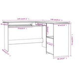L-Shaped Corner Desk Sonoma Oak 120x140x75 cm Engineered Wood 800750