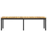 Garden Bench 161 x 35 x 45 cm Solid Acacia Wood White and Black 901750