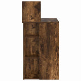 Desk with Shelf Smoked Oak 90 x 48 x 101.5 cm Engineered Wood 869526