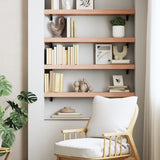 Wall Shelf Light Brown 100x20x6 cm Treated Solid Wood Oak 363679