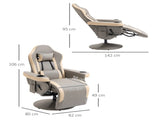 Manual Recliner Armchair PU Leather Lounge Chair w/ Adjustable Leg Rest, 135&deg Reclining Function, T3398P328184