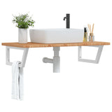 Basin Shelf Wall Mounted Steel and Solid Wood Oak 3302398