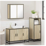 ZNTS 3 Piece Bathroom Furniture Set Sonoma Oak Engineered Wood 3300951