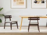 Dining Chair 2 pcs Light Brown and Light Solid Rubber Wood 42020510