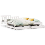 Daybed with Trundle and Drawers without Mattress White 80x200 cm 3302220