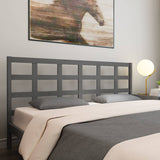 Bed Headboard Grey 205.5x4x100 cm Solid Wood Pine 817912