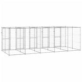 Outdoor Dog Kennel Galvanised Steel 12.1 m 3082285