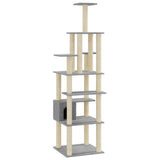 Cat Tree with Sisal Scratching Posts Light Grey 183 cm 171483