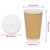 Paper Coffee Cups with Lids 1000 pcs 16oz 400ml 3325226
