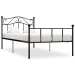 ZNTS 284524 Bed Frame without Mattress Black Metal 100x200 cm