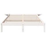 Bed Frame White 140 x 200 cm Solid Pine Wood 873188