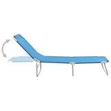 Sun Lounger Turquoise Blue Oxford fabric, Powder-coated steel 310329