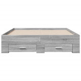 Bed Frame Grey Sonoma Engineered wood, Plywood Double Bed Frame 3280396