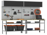 Work Bench Set 8 pcs Black and Grey Powder-Coated Steel 3321504