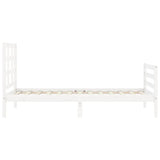 Bed Frame without Mattress White 100x200 cm Solid Wood 3193977