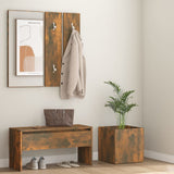 Hallway Furniture Set Smoked Oak Engineered Wood 3120197