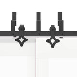 Sliding Door Hardware Kit 213,5 cm Steel Black 3295736