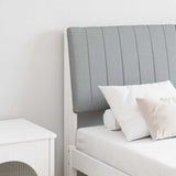 Upholstered Headboard Light Grey 135 cm Solid Pine Wood 879403