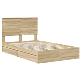 Storage Bed with Drawer Sonoma Oak 120 x 200 cm Engineered Wood 3411224