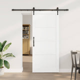 Sliding Door ORKDAL 78 x 202 cm Engineered Wood White and Black 3450225