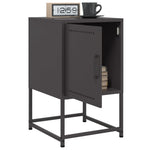 ZNTS Bedside Cabinet Black 36x39x60.5 cm Steel 846446