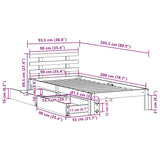 Bed Frame with Drawers without Mattress White90x200 cm 3302005