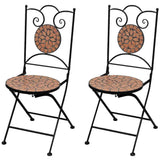 Garden Chair Set of 2 Terracotta Powder-coated iron, Ceramic 41529