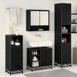 Bathroom Furniture Set 4 pcs Black Oak Engineered Wood 3402392