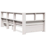 Bookcase Bed without Mattress White 90x200 cm Solid Wood Pine 3324359