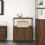 Bathroom Cabinet with Shelves Brown Oak 76.5x35x95 cm 861921