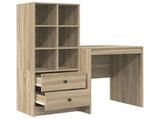 Desk with Drawer with Shelf with Storage 2 pcs Sonoma Oak 3337339