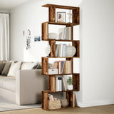Room Divider Bookcase 6-Tier Old Wood 70x24x193 cm Engineered Wood 858091