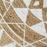 Handmade Rug Jute with White Print 150 cm 133697