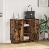 LED Sideboard Smoked Oak 90 x 32 x 75 cm Engineered Wood 869686