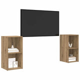 TV Cabinet Set Wall-mounted 2 pcs Artisan Oak 37 x 35 x 72 cm 3393560
