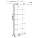 Sliding Door with Hardware Set 90x205 cm ESG Glass&Aluminium 3332855