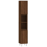 ZNTS 3 Piece Bathroom Cabinet Set Brown Oak Engineered Wood 3187796