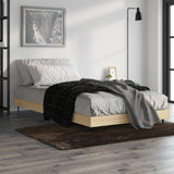 Bed Frame without Mattress Sonoma Oak 100x200 cm Engineered Wood 832264