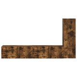 TV Cabinet Set Wall-mounted 3 pcs Smoked Oak Engineered Wood 3408993