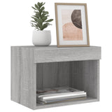 Bedside Cabinets with LED Lights Wall-mounted 2 pcs Grey Sonoma 837124