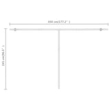 Freestanding Manual Retractable Awning 500x300 cm Blue/White 3069576