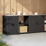 Kitchen Storage Set HATTEM 3 pcs Black Cold-rolled Steel 3392701