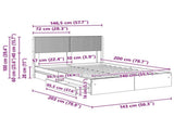 Bed Frame with Storage and Headboard Grey Sonoma 140 x 200 cm 3414382