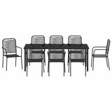 Garden Dining Set 9 pcs Black Powder-Coated Steel 3379162